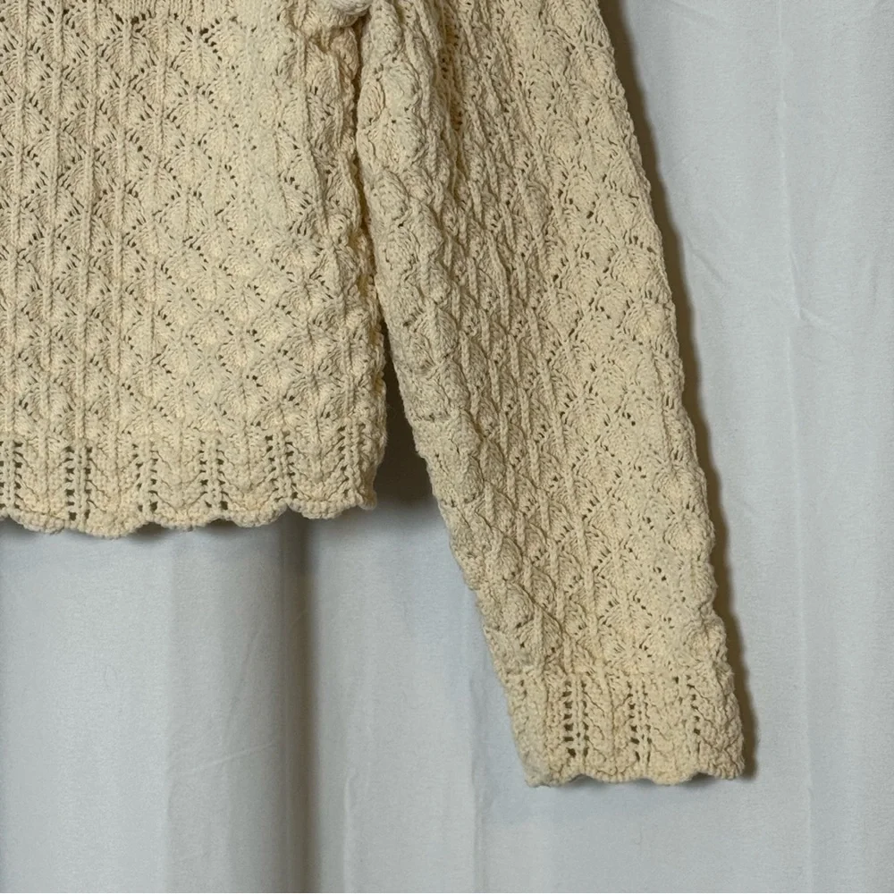 ba&sh Jump Cardigan Cropped Crochet Scalloped Cream Size 3 Womens US 8 Parisian - Picture 8 of 16